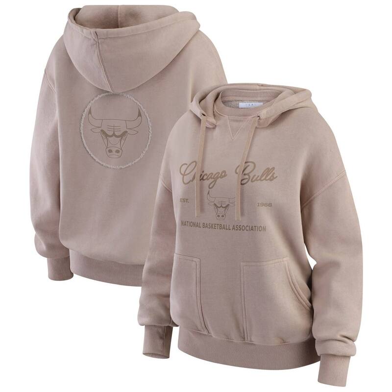 ウェア バイ エリン アンドルーズ レディース トップス Tシャツ Women's WEAR by Erin Andrews Tan Chicago Bulls Washed Pullover Crewdie Bul Multi マルチカラー