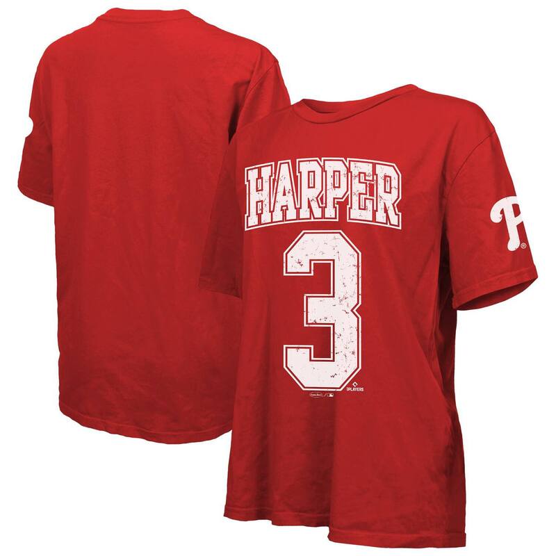 マジェスティック レディース トップス Tシャツ Women's Majestic Threads Bryce Harpered Philadelphia Phillies Oversized Name & Number T-Shirt Phl Red レッド