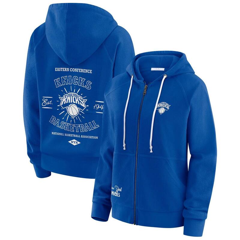 ウェア バイ エリン アンドルーズ レディース トップス Tシャツ ヴィンテージ パーカー Women's WEAR by Erin Andrews Royal New Yorknicks Vintage Full-Zip Raglan Hoodie Kni Blue ブルー