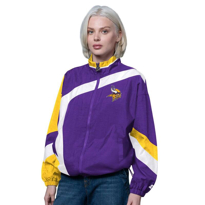 クランク レディース アウター 上衣・上衣 ヴィンテージ Women\u0027starter Purple/Gold Minnesota Vikings Vintage 1st Quarter Full-Zip Windbreaker Mvk Purple パープル コート・ジャケット-レディースファッション