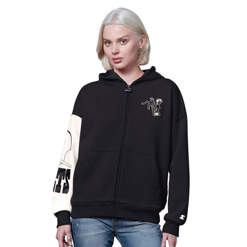 スターター レディース トップス Tシャツ ダウン パーカー Women'starter Black Indianapolis Colts 4th Down Full-Zip Hoodie Clt Black ブラック
