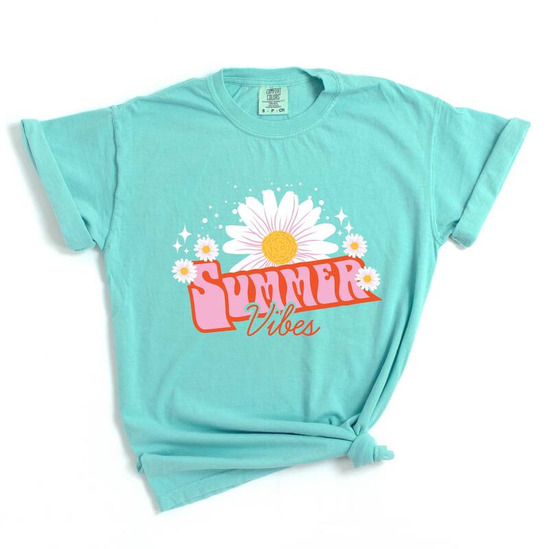 Simply Sage Market レディース トップス ティーシャツ Simply Sage Market Summer Vibes Daisy Garment Dyed Tee Chalky Mint ペパーミント Tシャツ・カットソー-レディースファッション