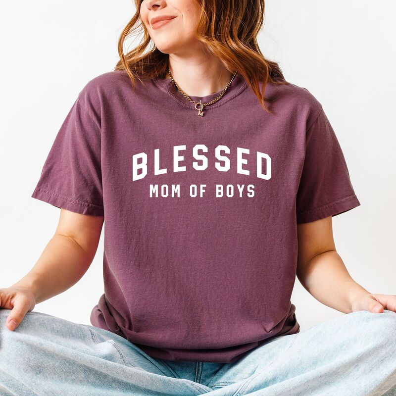 Simply Sage Market レディース トップス ティーシャツ Simply Sage Market Blessed Mom of Boys Garment Dyed Tee Berry サルヴィア レディースファッション-Tシャツ・カットソー-トップス