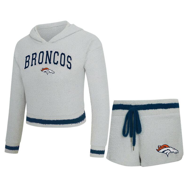 アンブランデッド レディース アンダーウェア ナイトウェア ショートパンツ パーカー Unbranded Women's Conceptsport Gray Denver Broncos Whitley Long Sleeve Hoodie Top & Shortset Den Grey グレー 14,235円