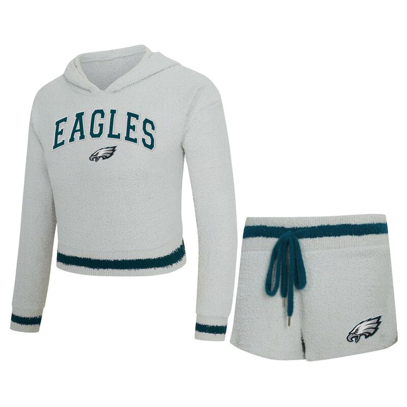 アンブランデッド レディース アンダーウェア ナイトウェア ショートパンツ パーカー Unbranded Women's Conceptsport Gray Philadelphia Eagles Whitley Long Sleeve Hoodie Top & Shortset Eagrey グレー