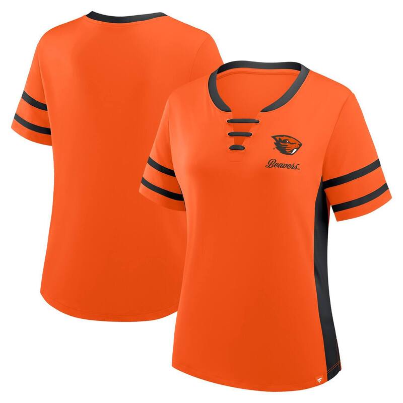 ファナティクス レディース トップス Tシャツ レース Women Fanatics Orange/Black Oregon State Beavers Be Fearless Athena Lace-Up T-Shirt Ors Orange オレンジ