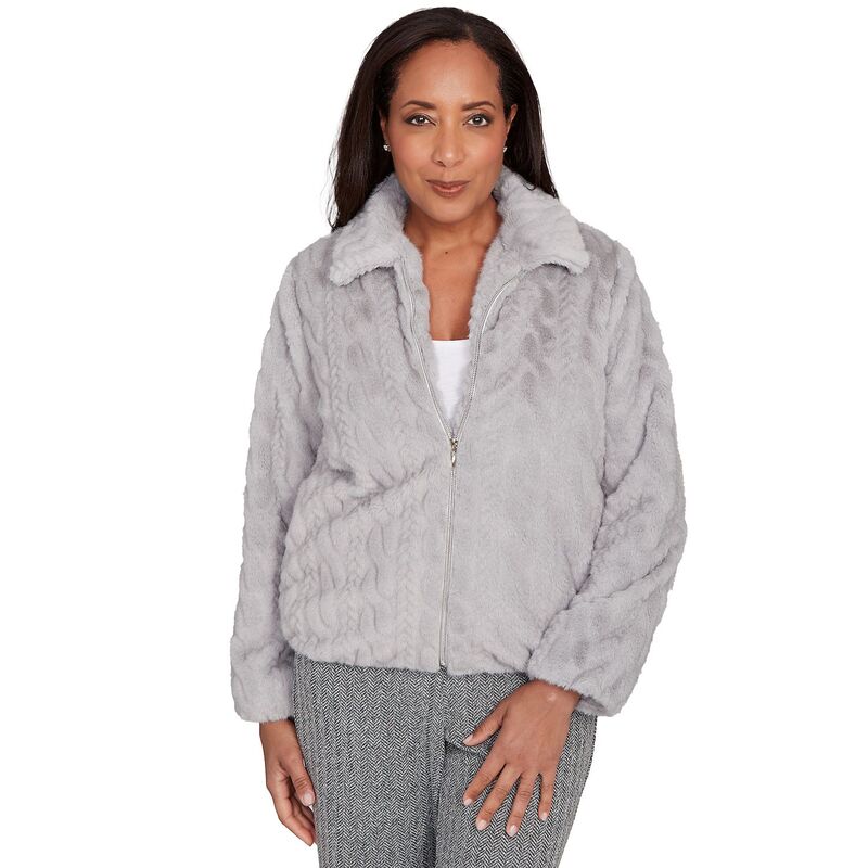 アルフレッド ダナー レディース アウター 上衣・上衣 Women\u0027s Alfredunner Sculpted Faux Fur Zip-Up Jacket Gray 薄墨色