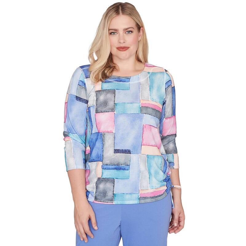 アルフレッド ダナー レディース トップス Tシャツ ギャザー カラーブロック Women's Alfredunner Tie Side Ruched Colorblock Top Iris Multi マルチカラー