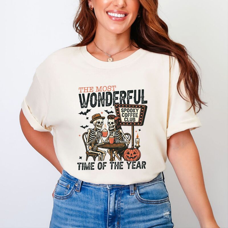 Simply Sage Market レディース トップス ティーシャツ Simply Sage Market Halloween Wonderful Time of the Year Skeletons - Garment Dyed Tee Ivory 象牙色 レディースファッション-トップス-Tシャツ・カットソー