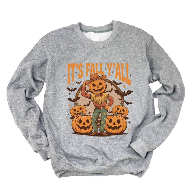 Simply Sage Market レディース トップス Tシャツ スウェット Simply Sage Market It's Fall Y'all Pumpkin Cowboy - Sweatshirt Graphite グラファイト