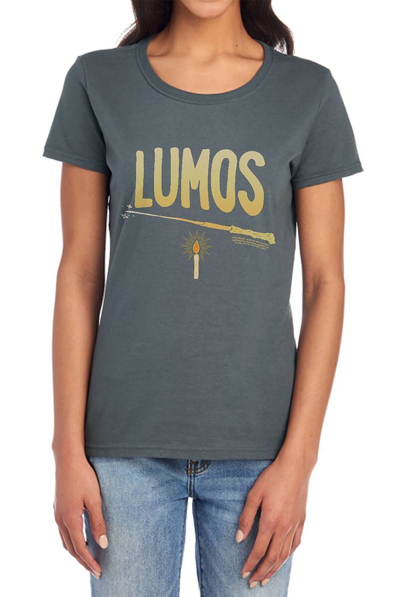 アニメキャラクター レディース トップス Tシャツ グラフィック Licensed Character Juniors' Harry Potter Lumos Graphic Tee Charcoal チャコール