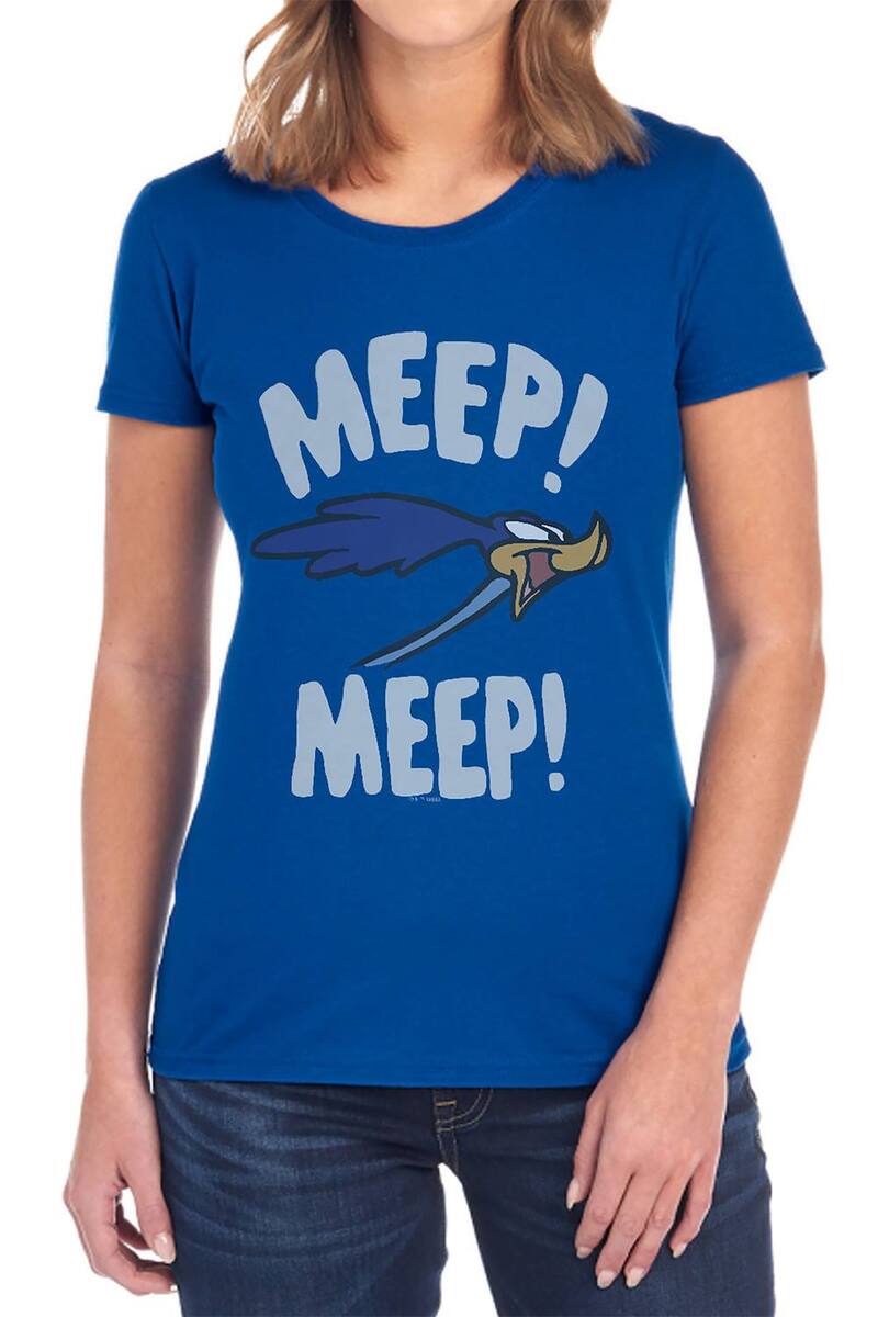 アニメキャラクター レディース トップス Tシャツ グラフィック Licensed Character Juniors' Road Runner Meep Graphic Tee Dark Blue ブルー