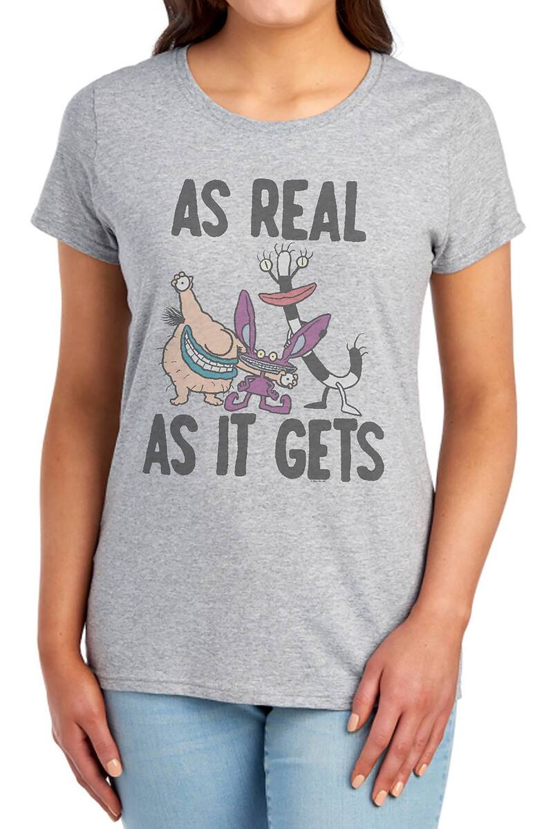 アニメキャラクター レディース トップス Tシャツ グラフィック Licensed Character Juniors' Aaahh Real Monsters Graphic Tee Heather Gray グレー