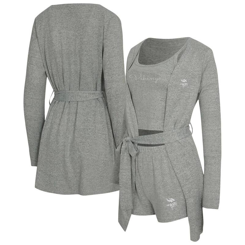 アンブランデッド レディース アンダーウェア ナイトウェア Unbranded Women's Conceptsport Heather Gray Minnesota Vikings Rigor Tank Short & Robe Set Mvk Grey グレー 11,701円