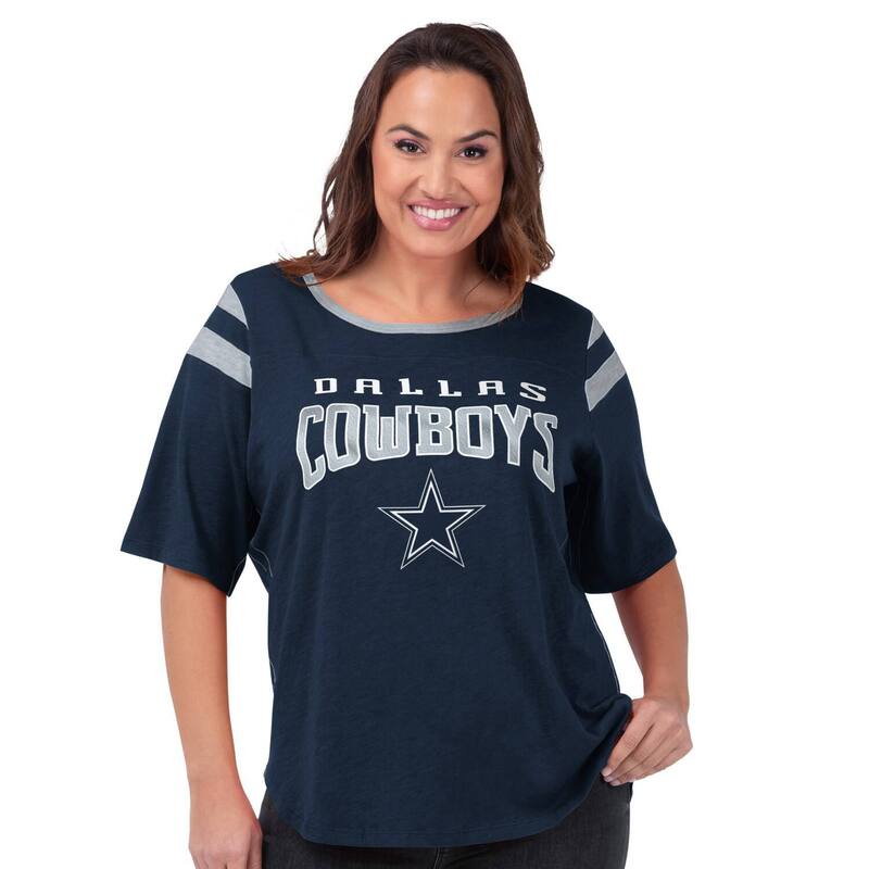 ジースリー フォーハー バイ カール バンクス レディース トップス Tシャツ プラスサイズ Women's G-III 4Her by Carl Banks Navy Dallas Cowboys Plusize Linebacker T-Shirt Cow Navy ネイビー