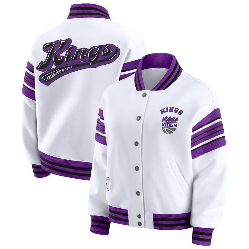 ウェア バイ エリン アンドルーズ レディース アウター ジャケット・ブルゾン スウェット シャツ フリース Women's WEAR by Erin Andrews White Sacramento Kingsnap Front Fleece Sweatshirt Kng White ホワイト