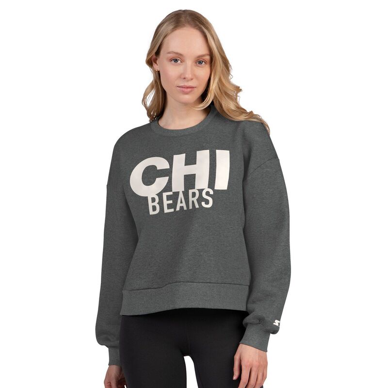 スターター レディース トップス Tシャツ スウェット クロップド フリース Women'starter Heather Gray Chicago Bearshow Up Cropped Fleece Pullover Sweatshirt Brs Grey グレー