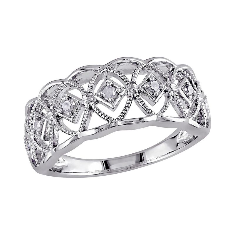 ステラ グレース レディース アクセサリー リング Stella Grace 1/10 Carat.W. Diamond Sterling Silver Openwork Ring White ホワイト