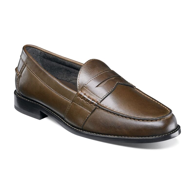 ノンブッシュ メンズ シューズ スリッポン・ローファー Nunn Bush Noah Men &rsquo; s Moc Toe Dress Penny Loafers Brown ブラウン｜ReVida 店