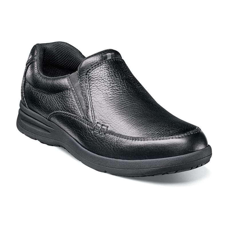 ノンブッシュ メンズ シューズ スリッポン・ローファー Nunn BushR Camen's Moc Toe Casual Slip On Shoes Black Tumble ブラック｜ReVida 店