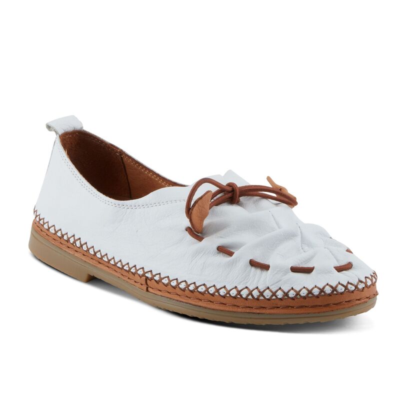春季足付き レディース シューズ スリッポン・ローファー なめし革 Spring Step Brandal Women\u0027s Leather Loafers White 白いこと ローファー-レディース靴-靴