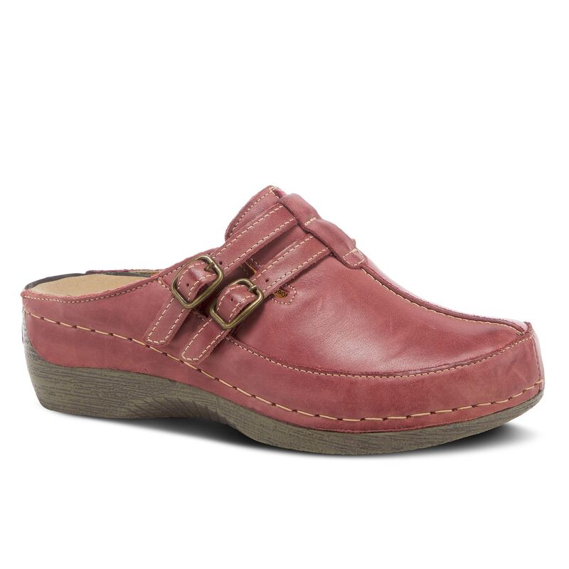 スプリングステップ レディース シューズ サンダル レザー Spring Step Happy Women's Leather Clogs Bordeaux