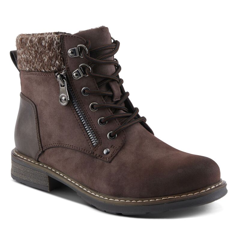 パトリシア レディース シューズ ブーツ・レインブーツ アンクル ニット ヒール Patrizia Jadelyn Women's Heeled Knit Collar Ankle Boots Chocolate Brown ブラウン｜ReVida 店