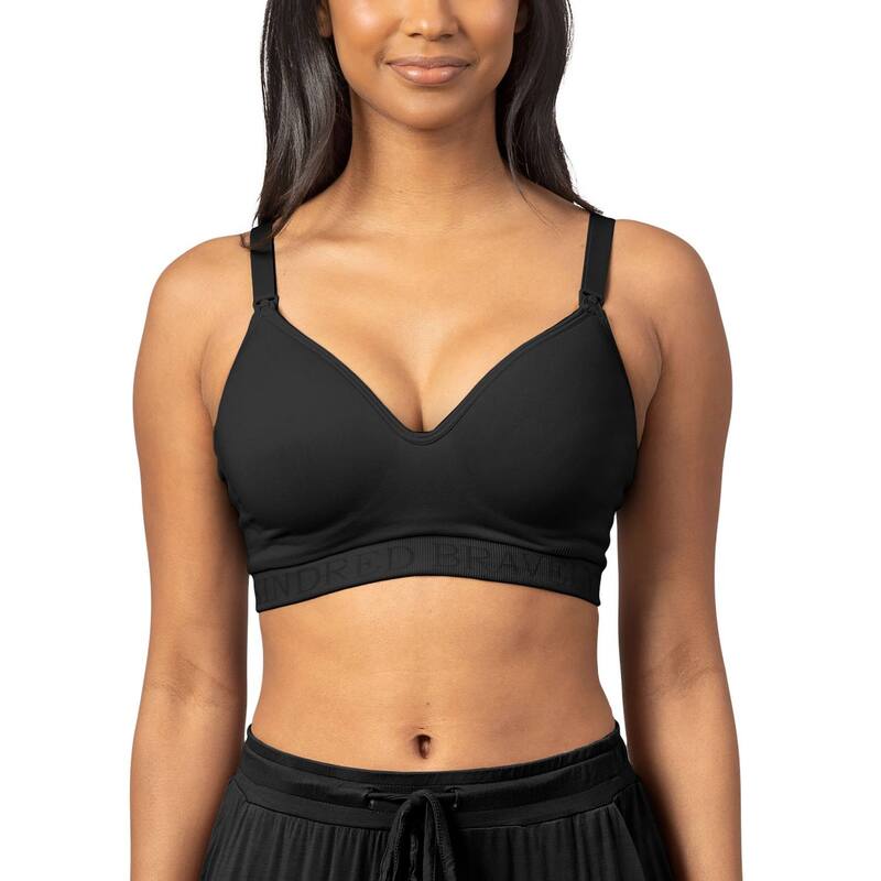 キンドリッド ブレイブリー レディース アンダーお召しもの ブラ Kindred Bravely Signature Sublime Contour Hands-Free Pumping \u0026 Nursing Bra Black 黒いこと インナー・下着・ナイトウェア-ブラジャー-インナー・下着・ランジェリー