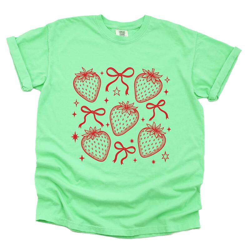 Simply Sage Market レディース トップス ティーシャツ Simply Sage Market Coquette Strawberry Chart Garment Dyed Tee Reef サルヴィア レディースファッション-トップス-Tシャツ・カットソー