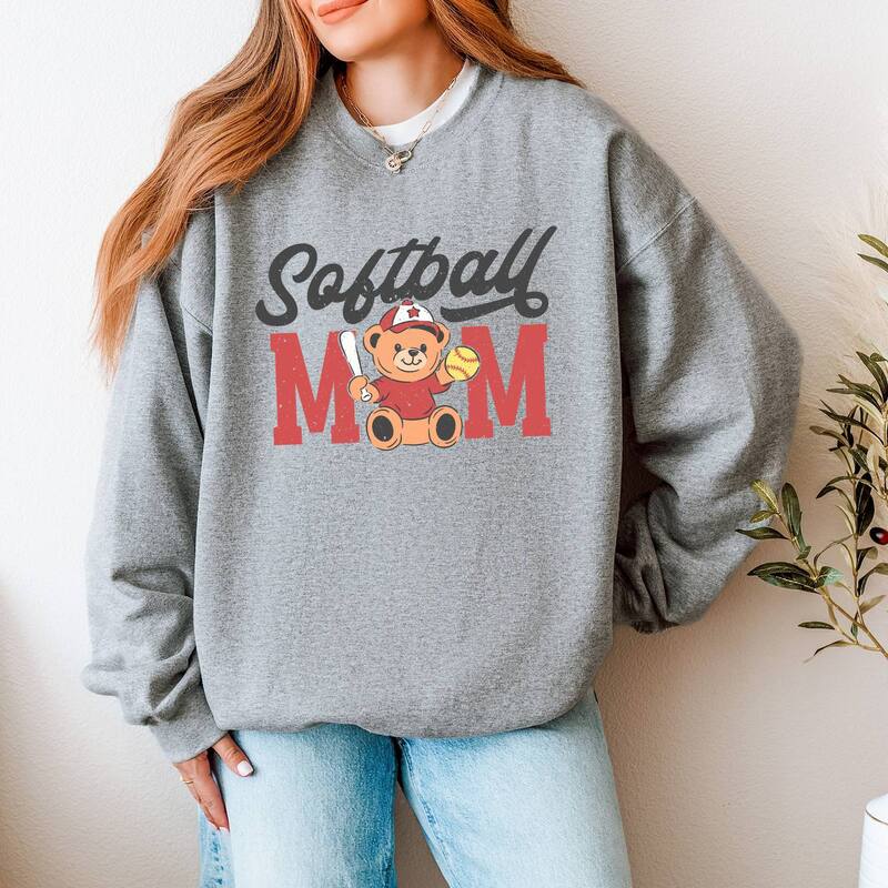 Simply Sage Market レディース トップス Tシャツ スウェット Simply Sage Market Softball Mom Teddy Bear Sweatshirt Graphite グラファイト