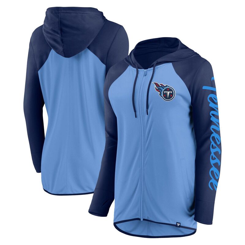 ファナティクス レディース トップス Tシャツ パーカー Women's Fanatics Light Blue/Navy Tennessee Titanscript Full-Zip Hoodie Ttn Light ネイビー