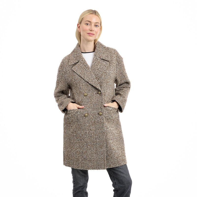 BCB ジェネレーション レディース アウター ジャケット・ブルゾン コート Women's BCBGeneration Double Breasted Walker Coat Brown Vintage Tweed ブラウン