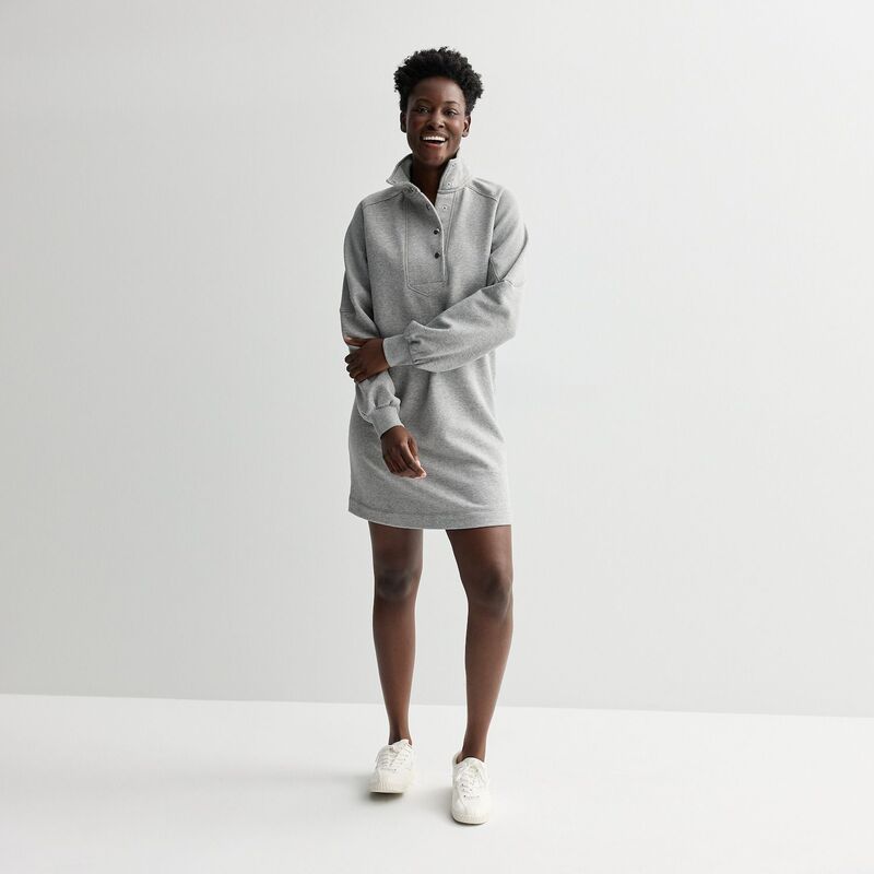 ソノマ レディース トップス ワンピース プチ スウェット シャツ Petite Sonoma Goods For Life Snap Collar Dolman Sleeve Sweatshirt Dress Dovetail Heather ヘザー