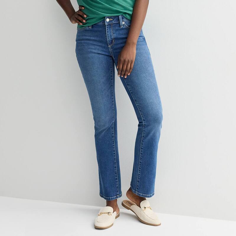 ソノマ レディース ボトムス デニムパンツ ブーツカット ブーツ ジーンズ Women'sonoma Goods For Life Mid-Rise Bootcut Jeans Deep Blue Wash ブルー｜ReVida 店