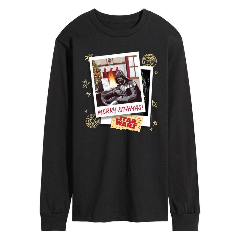 スター ウォーズ メンズ トップス Tシャツ グラフィック Men'star Wars Merry Sithmas Long Sleeve Graphic Tee Black ブラック｜ReVida 店
