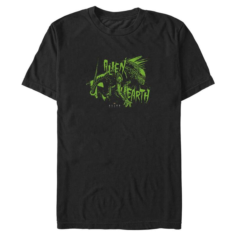 アニメキャラクター メンズ トップス Tシャツ トール グラフィック Licensed Character Big & Tall Alien Earth Xenomorph Green Poster Graphic Tee Black ブラック