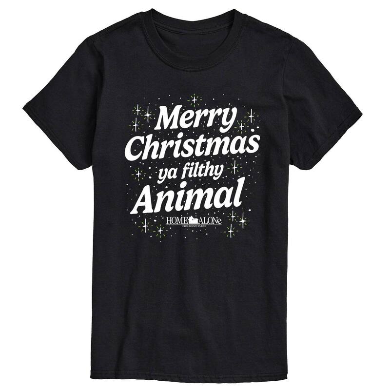 アニメキャラクター メンズ トップス Tシャツ トール グラフィック Licensed Character Big & Tall Home Alone Merry Christmas Ya Filthy Animal Graphic Tee Black ブラック