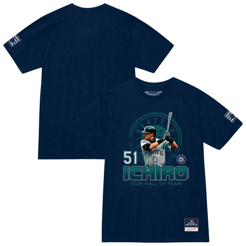 ミッチェル&ネス メンズ トップス Tシャツ Men's Mitchell & Ness Ichiro Suzuki Navy Seattle Mariners Hall ofame Hitter T-Shirt Mns Navy ネイビー