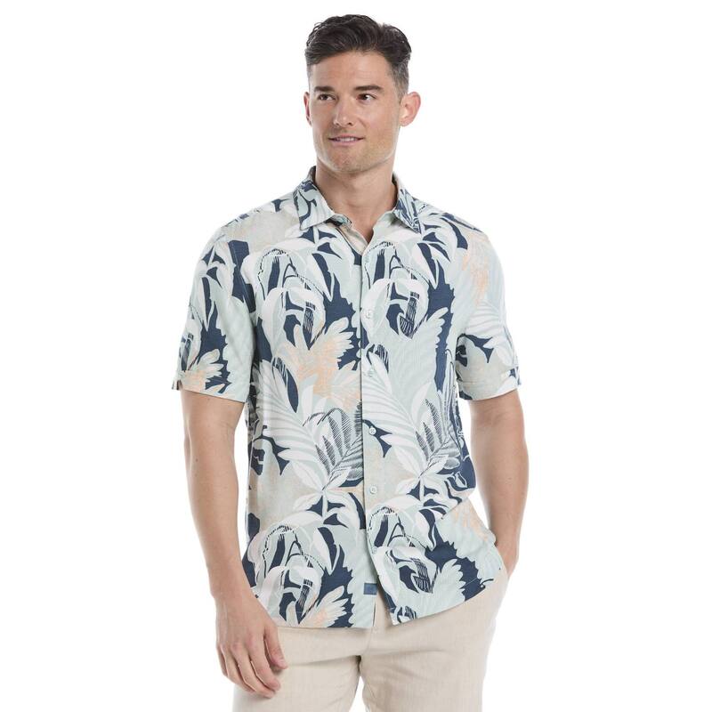 キューバベラ メンズ トップス Tシャツ プリント Men's Cubavera Short Sleeve Tropical Print Shirtapestry