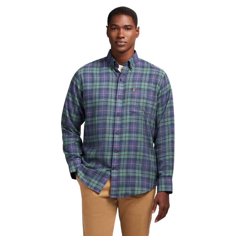 アイゾッド メンズ トップス Tシャツ ダウン Men's IZOD Flannelong Sleeve Button-Down Shirt Medieval Blue ブルー