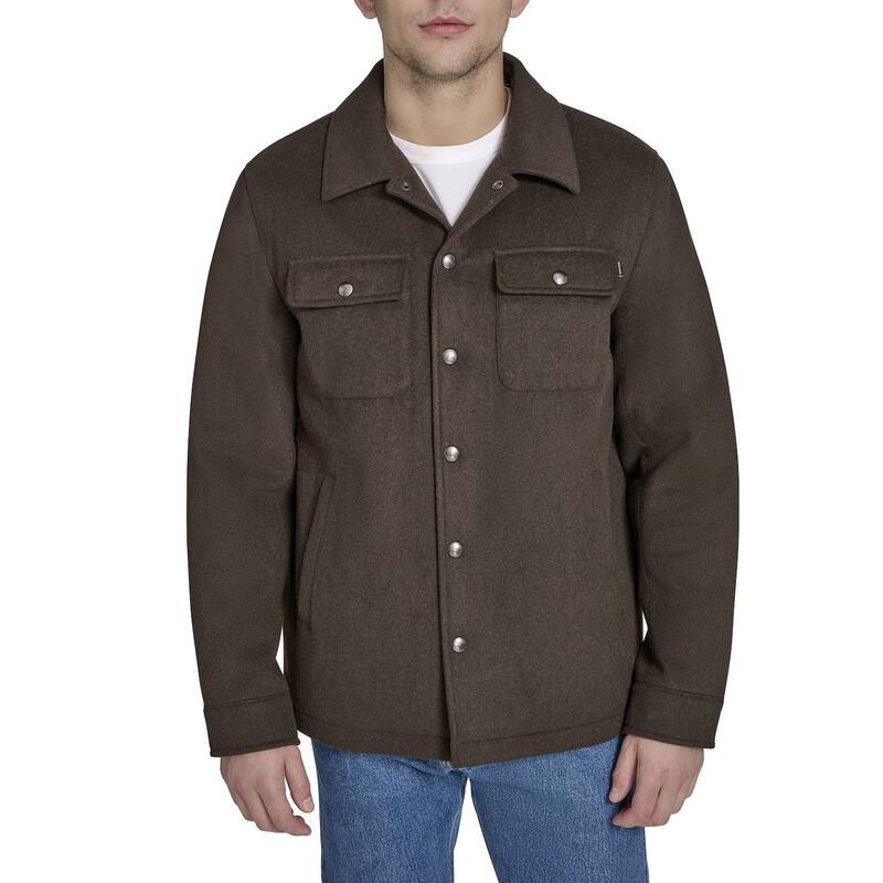 ドッカーズ メンズ アウター ジャケット・ブルゾン ウール Men's Dockersherpa-Lined Wool Blend Shacket Mole