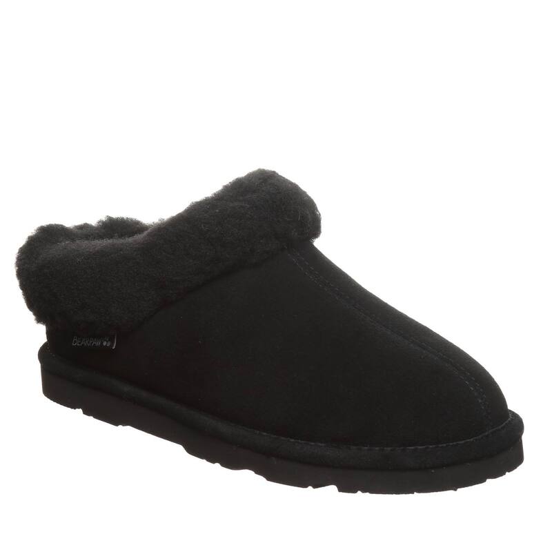 ベアパウ レディース シューズ サンダル Bearpaw Brina Women's Faux-Fur Collar Slippers Black ブラック