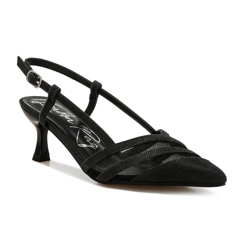 ロンドンラグ レディース シューズ パンプス サンダル ヒール London Rag Daldra Women'slingbackitten Heel Sandals Black ブラック