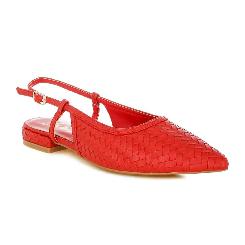 ロンドンラグ レディース シューズ パンプス サンダル London Rag Kurina Women's Woven Slingback Sandals Red レッド