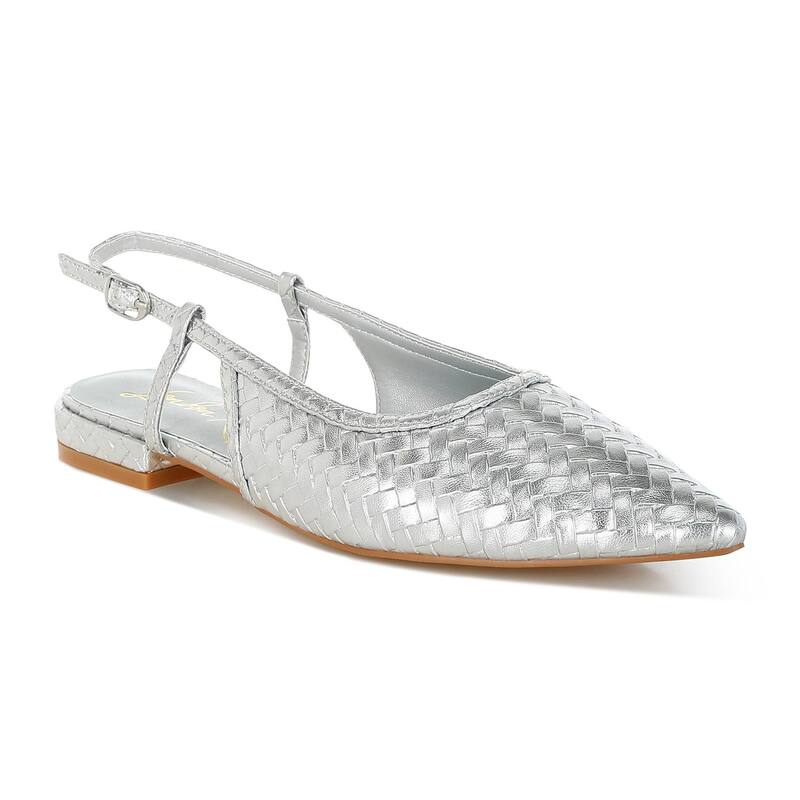 ロンドンラグ レディース シューズ パンプス サンダル London Rag Kurina Women's Woven Slingback Sandalsilver シルバー