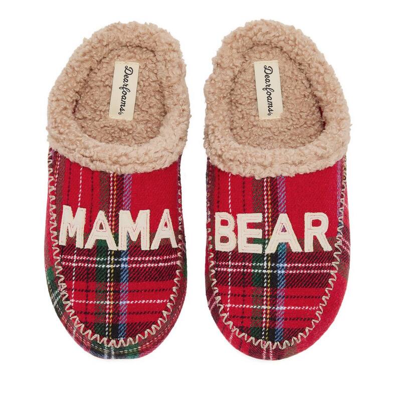 ディアフォームズ レディース シューズ サンダル Dearfoams Mama Bear Women'slip-On Plaid Clog Slippers Plaid チェック