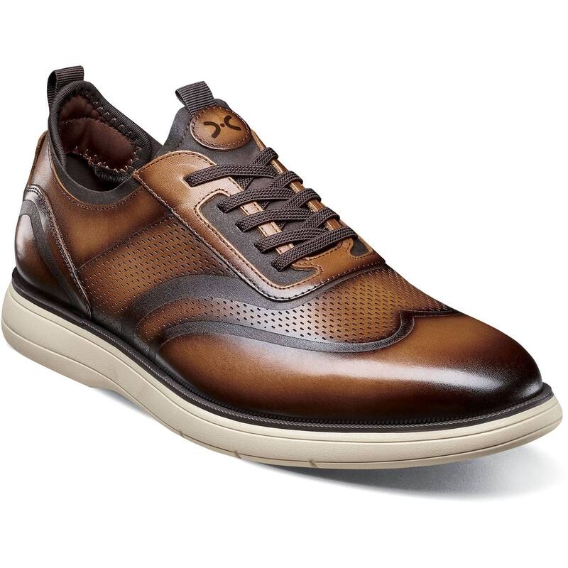 ステイシーアダムス メンズ シューズ オックスフォード ウィングチップ スニーカー レース Stacy Adams Edgewood Men Wingtip Elastic Lace-Up Sneakers Cognac