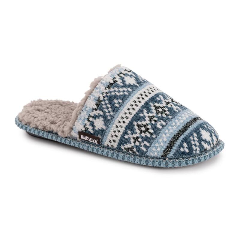 ムクルクス レディース シューズ サンダル MUK LUKS Ashlie Women'scuff Slippers Teal Fairisle ティール
