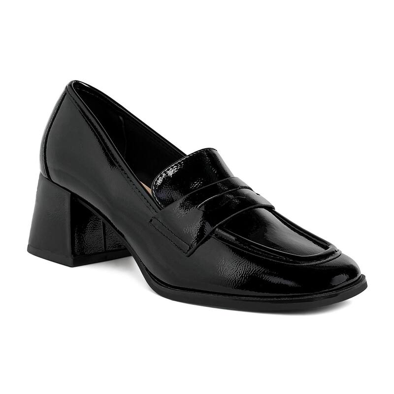 ロンドンラグ レディース シューズ スリッポン・ローファー ヒール London Rag Umdoni Women's Penny Strap Block Heeloafers Black ブラック