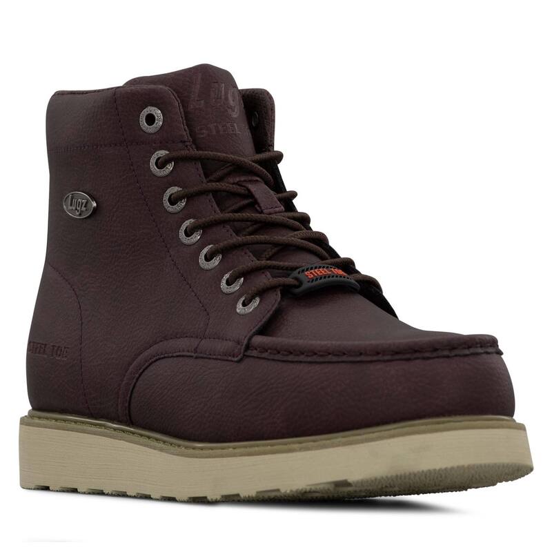 【送料無料】 ラグズ メンズ ブーツ・レインブーツ シューズ Lugz Monterey Steel Toe Wide Men's Walking Boots Oxblood Cream Gum画像